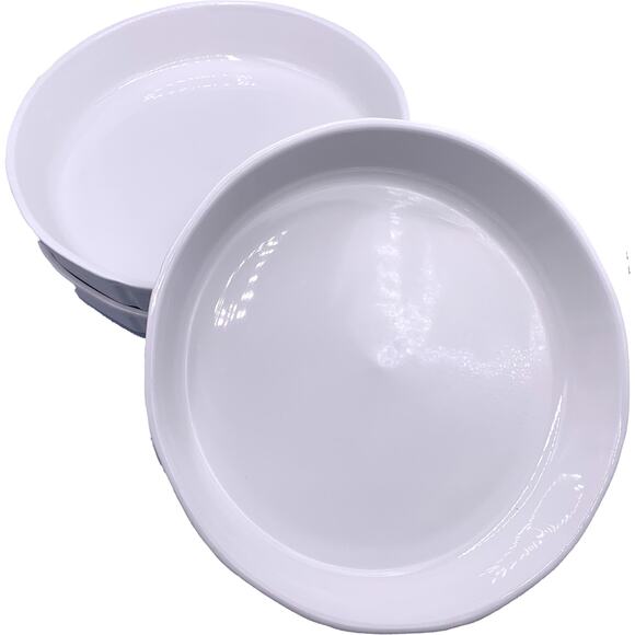 Large Round CAMEO Durable China 10-Inch Commercial Ribbed Baking Dish White - Picture 4 of 7